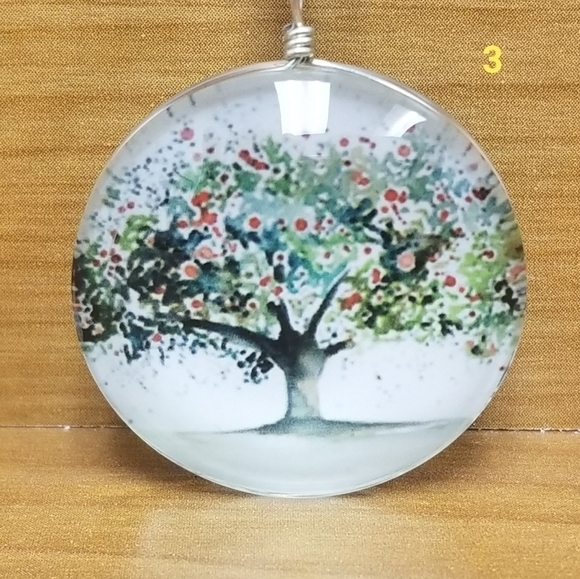 💐3 For $15💐Watercolor Tree Pendant Necklace - Picture 3 of 8